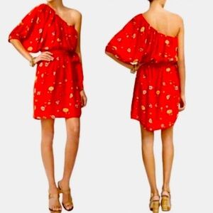 Rebecca Taylor Asymmetrical Red Dress